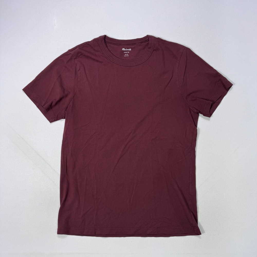 Madewell Allday Tee Mens Small Red Maroon Short Sleeve Cotton T-Shirt Minimalist